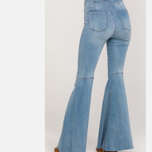 Free People Light Blue Flare Jeans - Picture 7 of 8